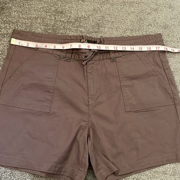 Prana Women’s Organic Cotton Drawstring Brown Shorts Size 12 - Picture 3 of 9
